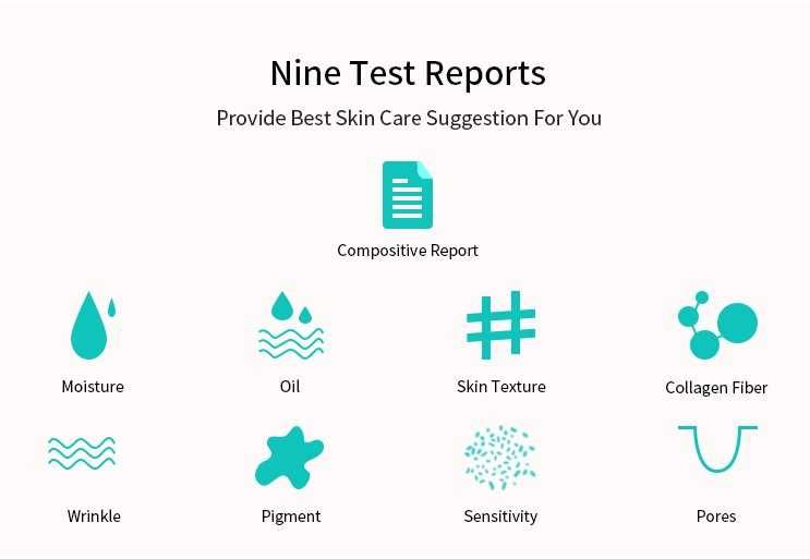 Analisador profissional da pele. 9 parâmetros diferentes. NOVO