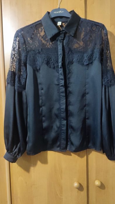 Блуза черная ажурная