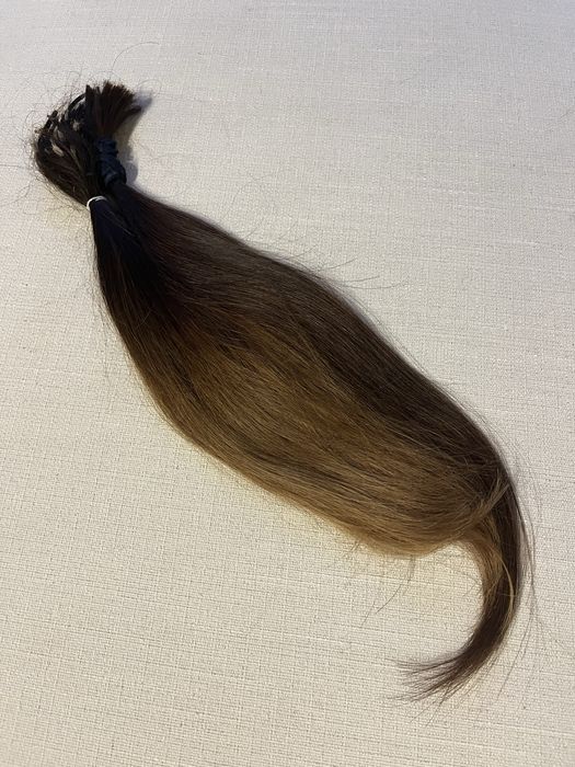 Włosy naturalne 45 g, 38 cm, keratyna, farbowane ombre