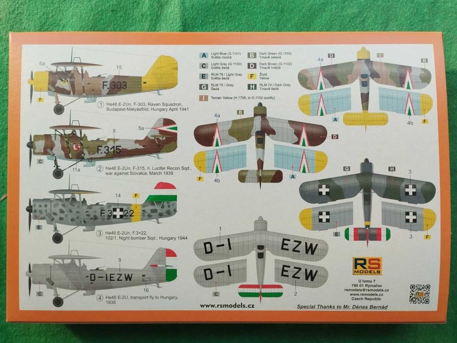 1/72 RS Models 92285 Heinkel He 46 E-2Un Royal Hungarian Air Force