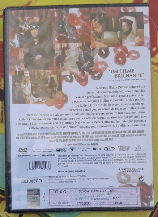 DVD - Filme - Sexo até à morte (Novo, original e selado)