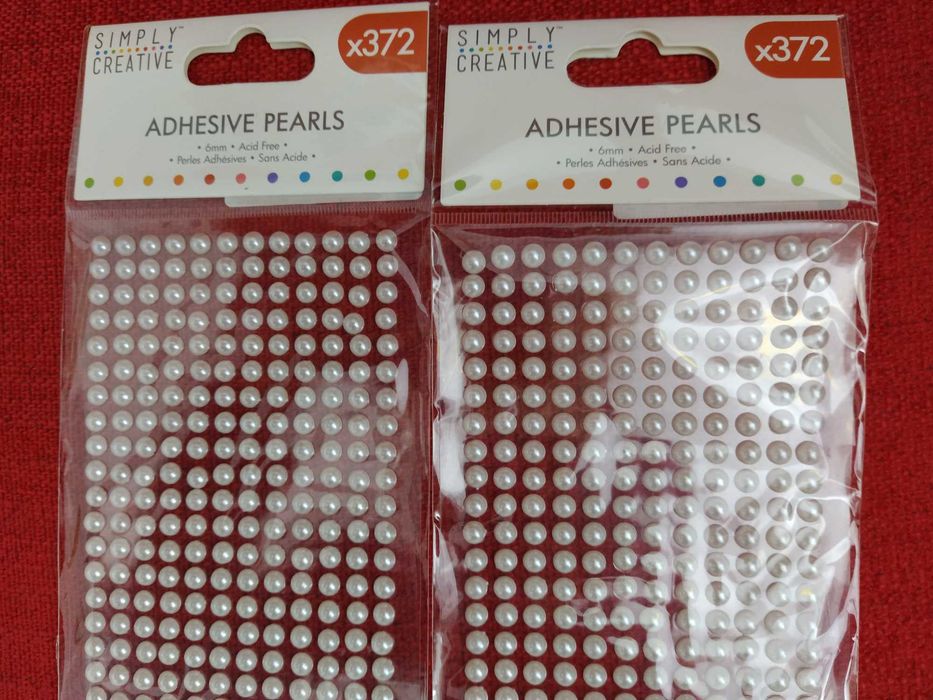 Conj. 2 embalagens de pérolas adesivas 6mm p/atividades