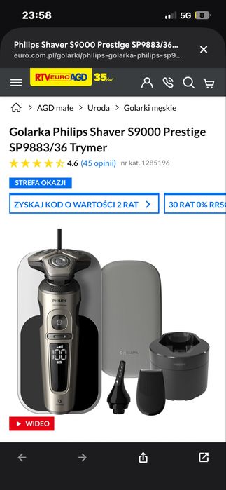 Philips S9000 Prestige (SP9871) z technologią SkinIQ