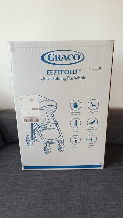Nowy wózek spacerowy Graco EeZeFold 0-3 lat (0-15 kg), szary, grey