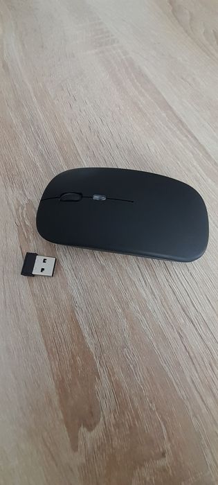 Myszka bezprzewodowa bluetooth i wireles podświetlana ładowalna czarna