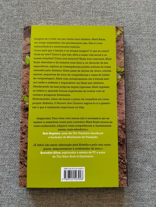 Livro "O homem sem dinheiro" de Mark Boyle