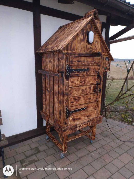 NOWA wędzarnia elektryczna drewniana, ręczna robota, gotowa do użytku
