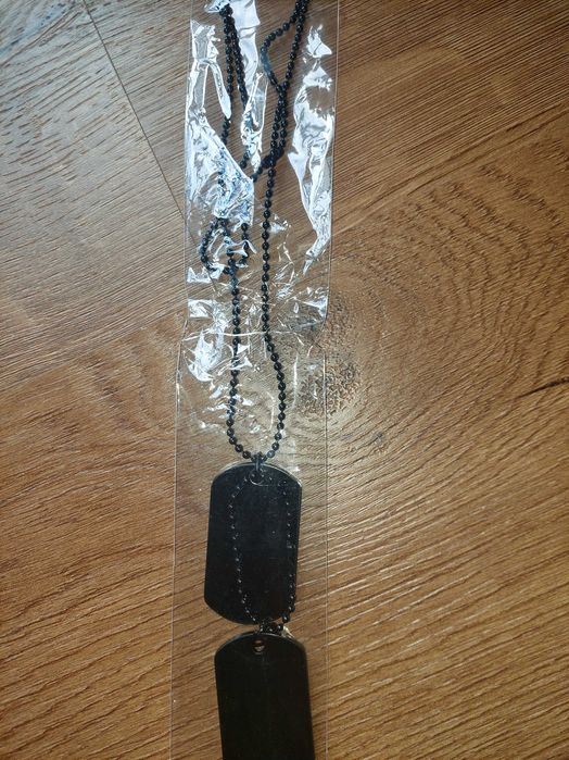 DOG TAG Militar - 2 chapas identificaçao pretas - novas