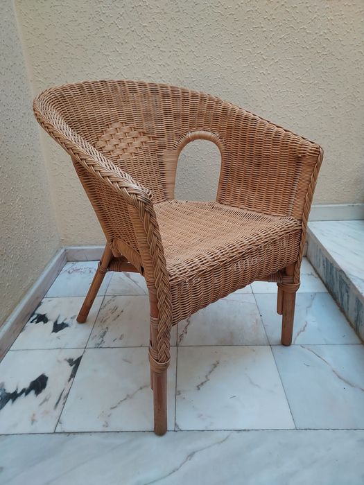 Cadeira em Vime e Madeira (Interior/Exterior)