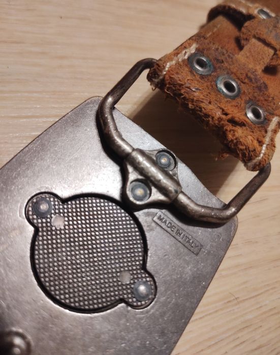 Włoska klamra do paska z oczkiem w kolorze bursztynu / boho / hippie