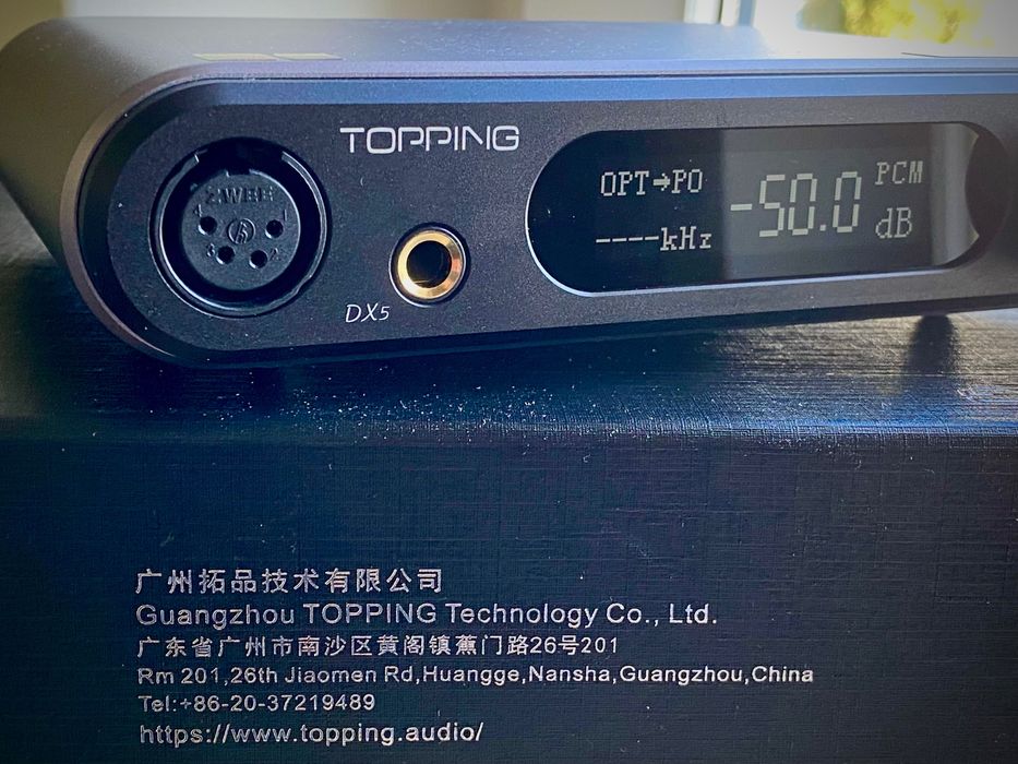 TOPPING DX5 LITE DAC/AMP + Adapter XLR- BAL 4,4 mm USB Bluetooth ESS