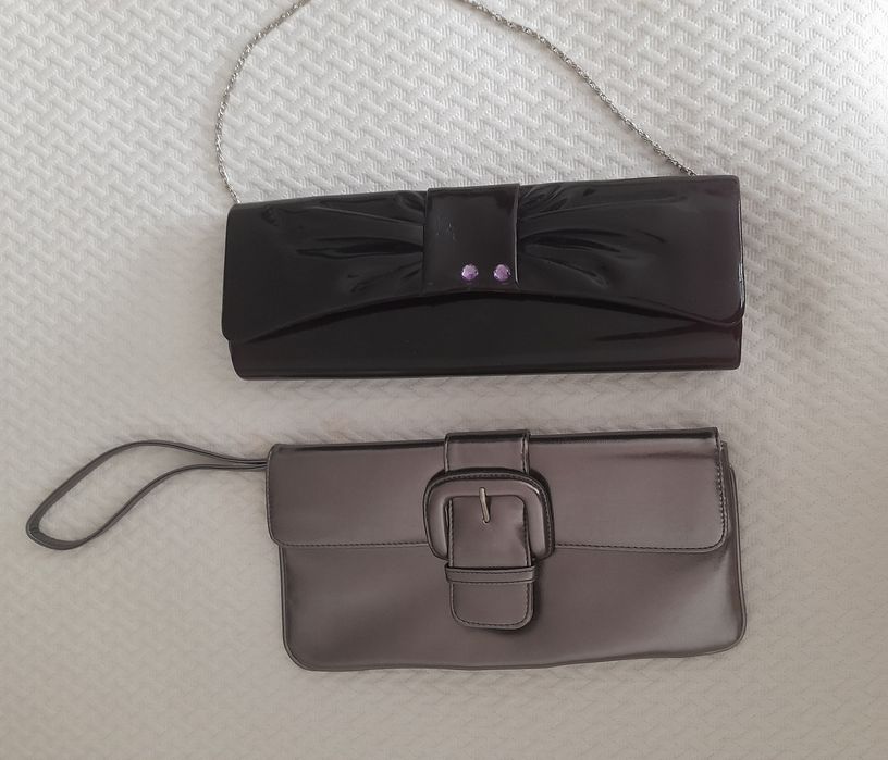Pochetes prateada e roxa