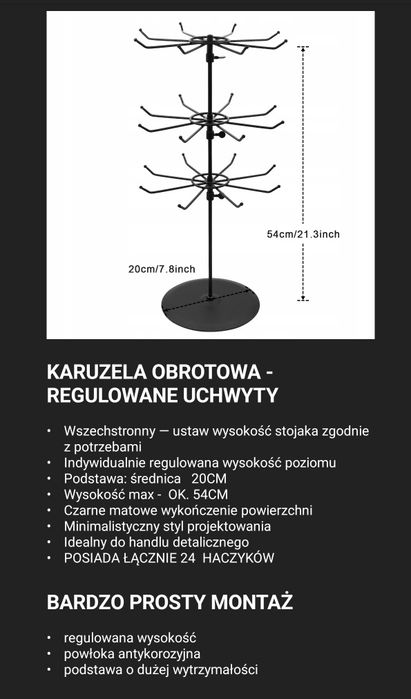 Stojak na breloki biżuterię