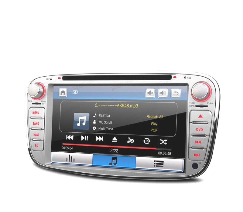 AUTO RADIO 2DIN 7" PARA FORD REDONDO COR CINZA USB GPS TACTIL HD