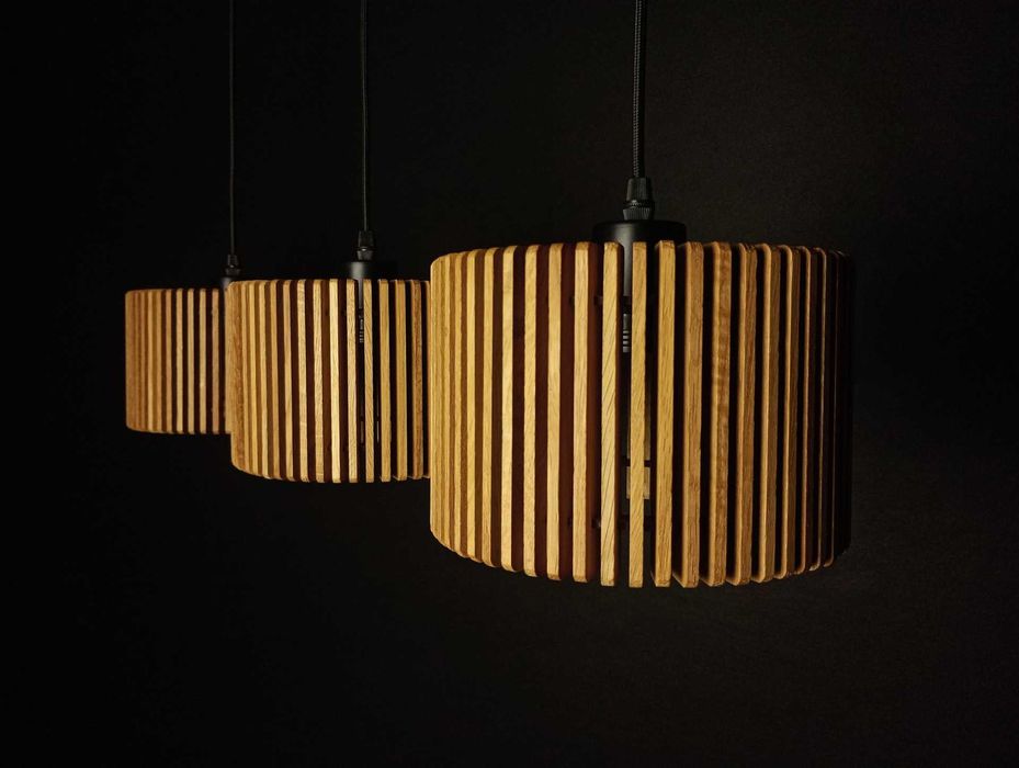 Lampa wisząca,  nowoczesna , lite drewno dębowe