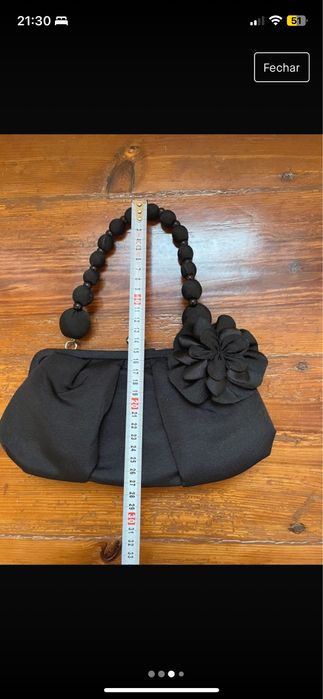 Clutch/mala preta em tecido