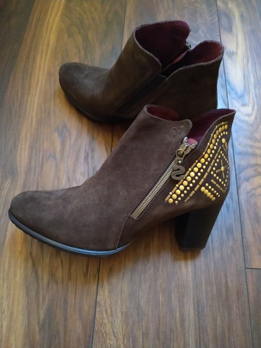 Botki Desigual nowe z metką 40 26cm brązowy zamsz