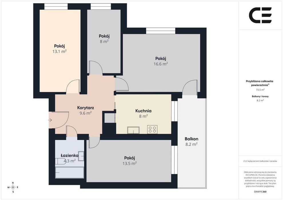 4 pokoje | 72,32 m² | Balkon 8 m² | Psie Pole