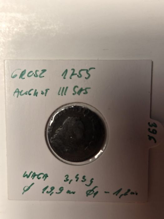 Grosz August III Sas 1755 rok.