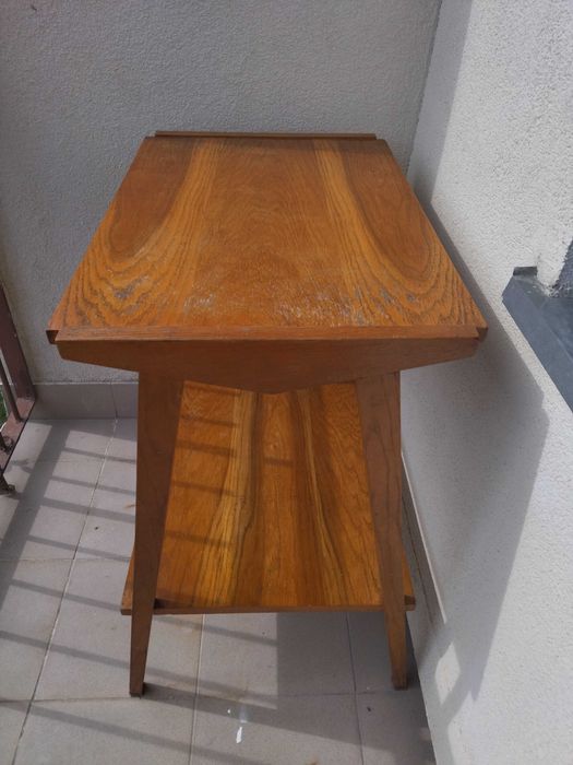 stolik szafka RTV retro PRL vintage drewno połysk