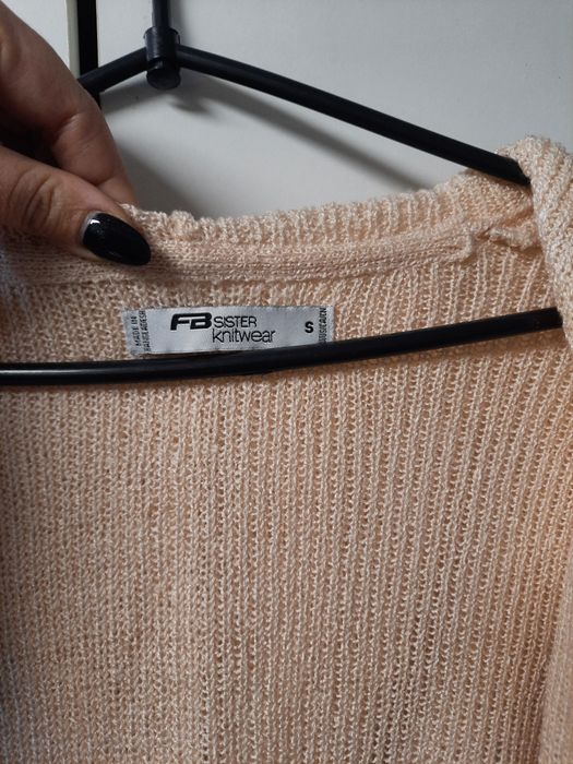 Kardigan sweter z kapturem S morelowy damski