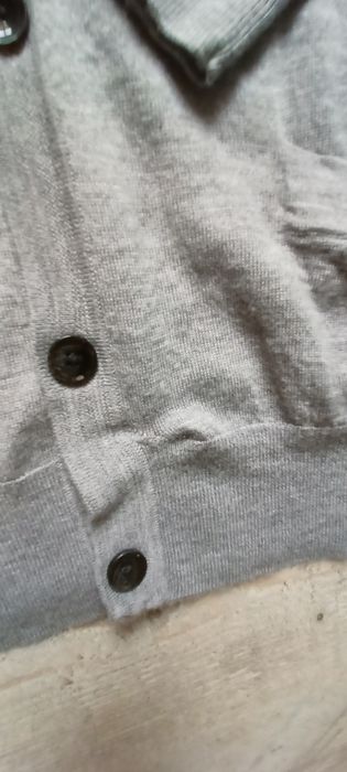 Sweter kardigan szary Virgin merino WOOL 100%