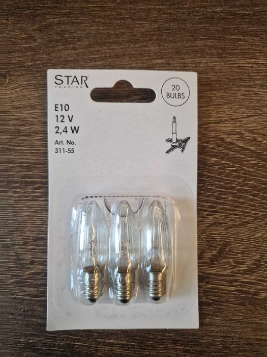 NOWE! Żarówka gwint E10 12V 2,4W 3 sztuki Warm White STAR OKAZJA!