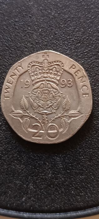 Twenty Pence Coin Featuring Queen Elizabeth II (1993)