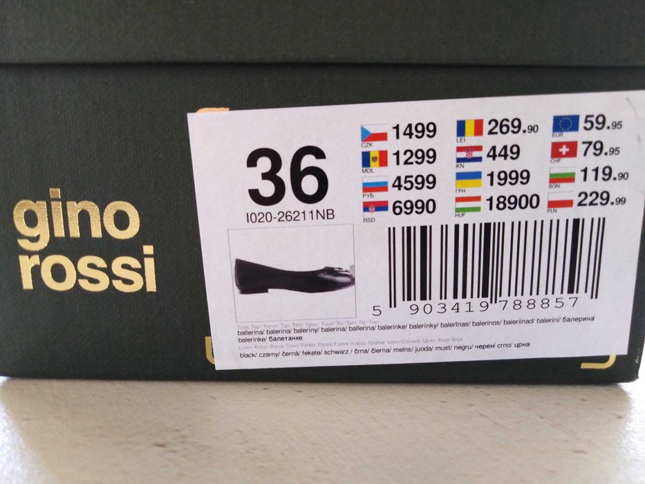 Gino Rossi, nowe, baleriny, skórzane 36