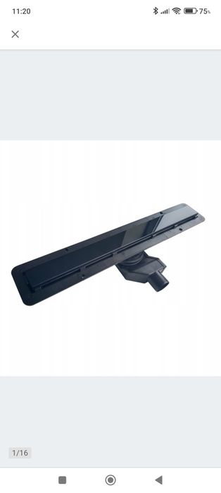 Odpływ liniowy Pestan 65 cm czarny, szkło hartowane