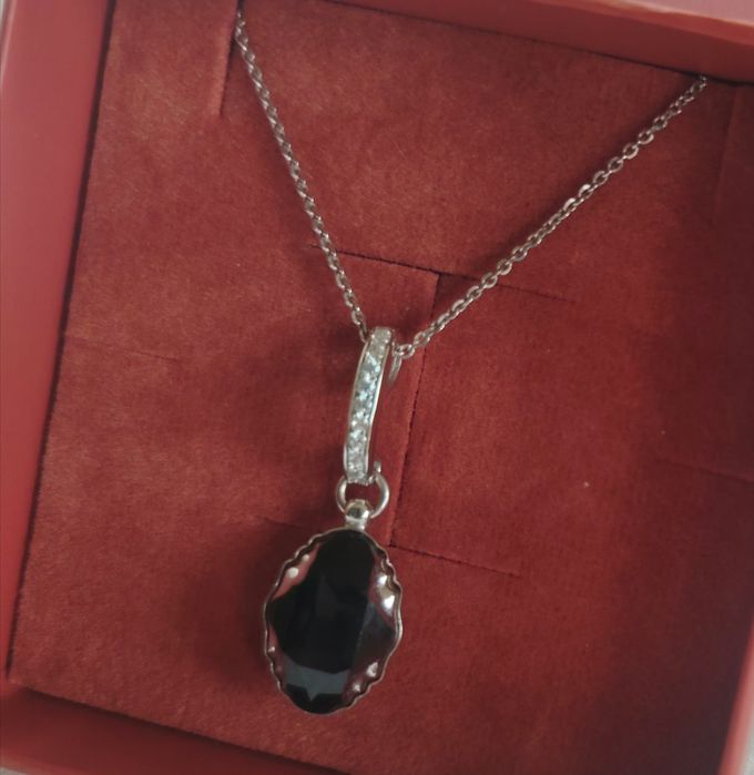 naszyjnik retro Delia Spark Silver Graphite Light Chrome