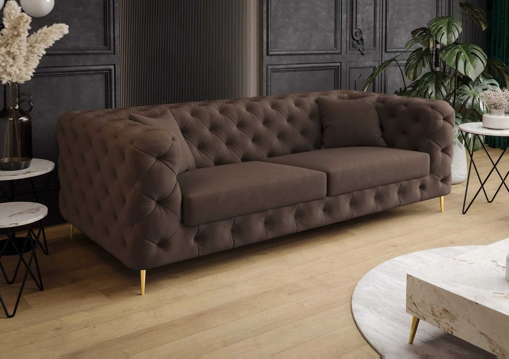 Sofa Boston Chesterfield Elegancka Pikowana Luksusowa