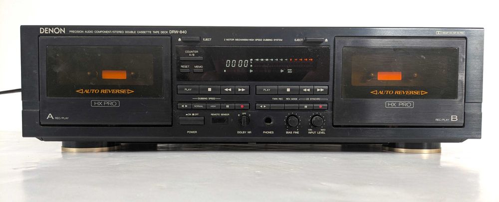 Denon DRW-840 HX Pro Leitor Gravador Duplo de Cassetes