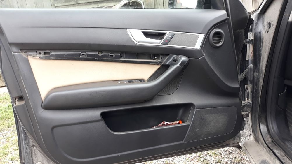 Boczki boczek drzwi lewy prawy prawy przód tył audi a6 c6 skórzane