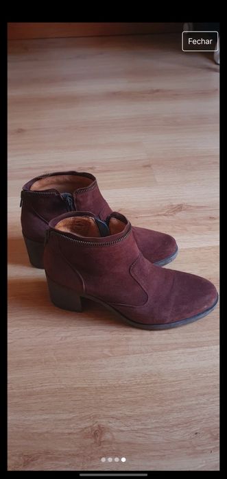 Botas castanhas com salto