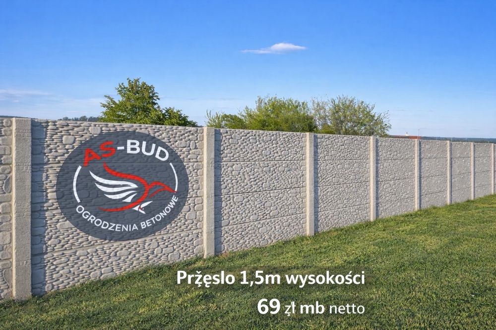 ogrodzenia betonowe dwustronne 67 zł metr bieżący- 1,5 m wysokości