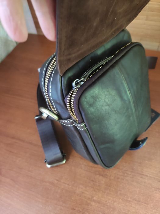 Кожаная мужская Сумка - Барсетка. Dark Brown.
Кожа. Dark Brown (Темно