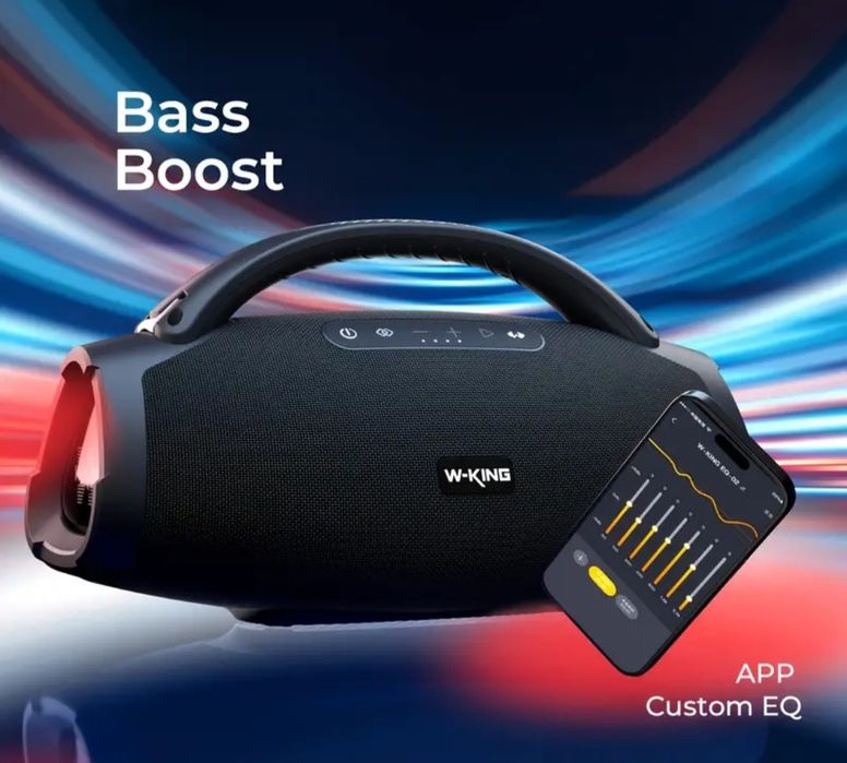 Głośnik W-King X20S 140W Subwoofer  Boombox  Aplikacja EQ  Bluetooth 5.4 MicroSD USB 2.0 Wejście gitarowe Radio FM