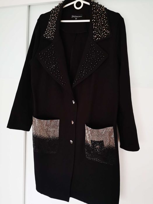 Giuseppe Zanotti oryginalny płaszczyk cyrkonie HIT okazja