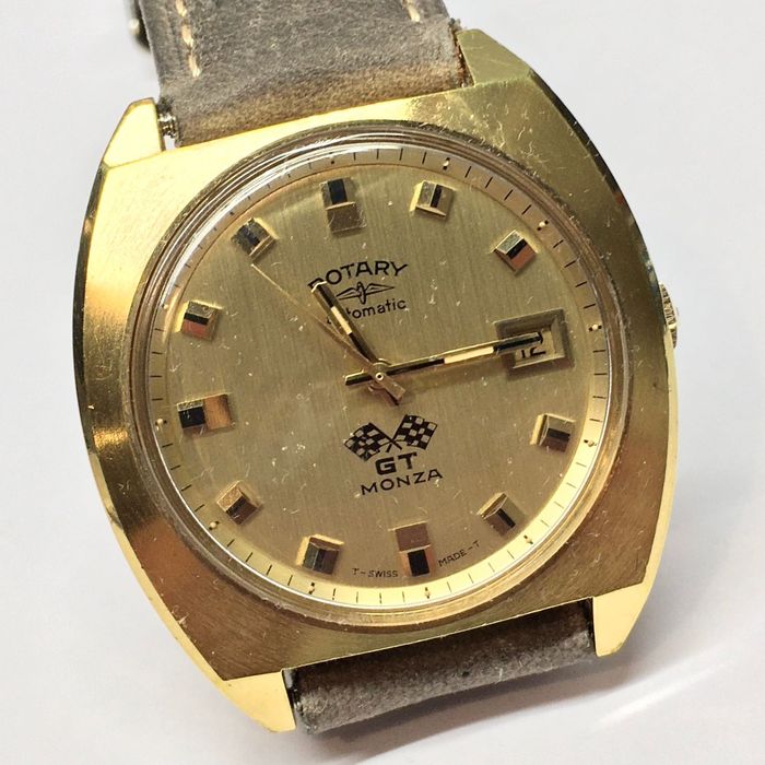 Rotary GT Monza Jo Siffert złocony Swiss Made automat z datownikiem 35 mm