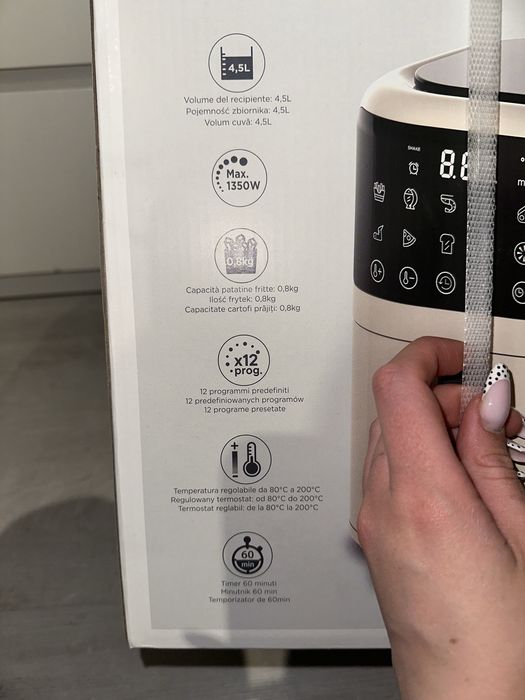 Nowy Air Fryer Różowe złoto Carrefour
