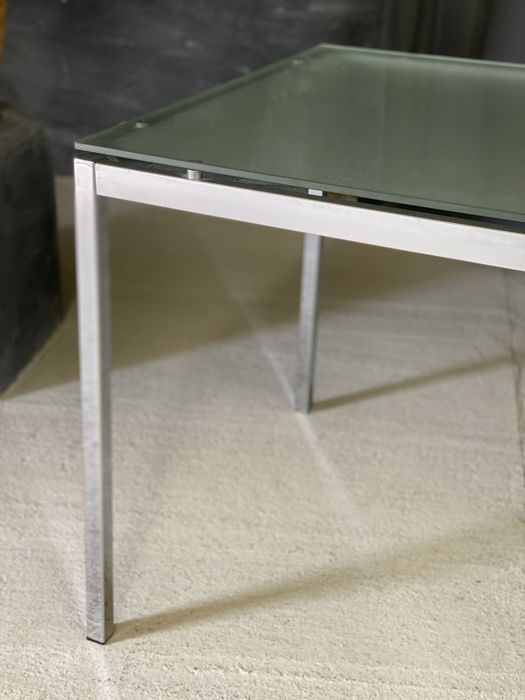 Nowoczesny stół szklany 160 x 80 cm, chrom, szkło hartowane