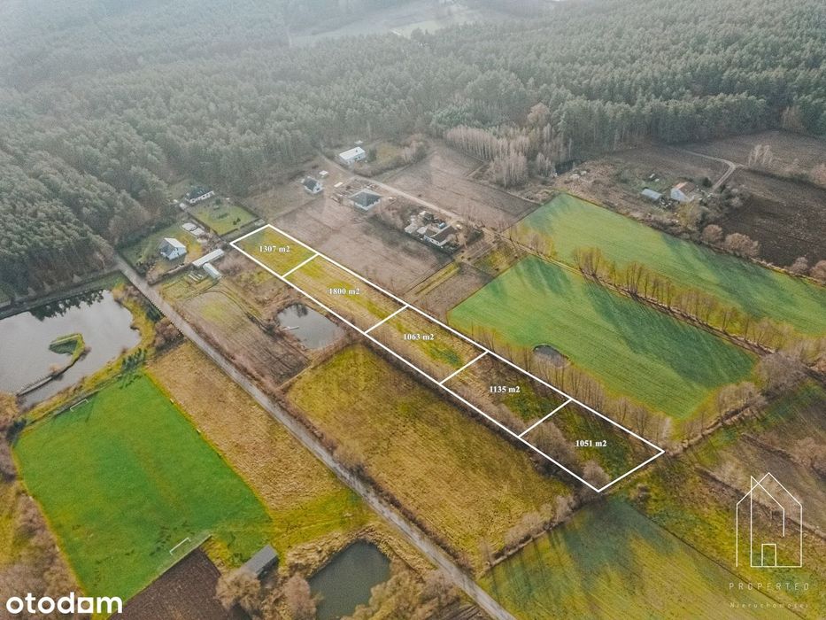 5 Działek z warunkami zabudowy od 1051m2 do 1800m2