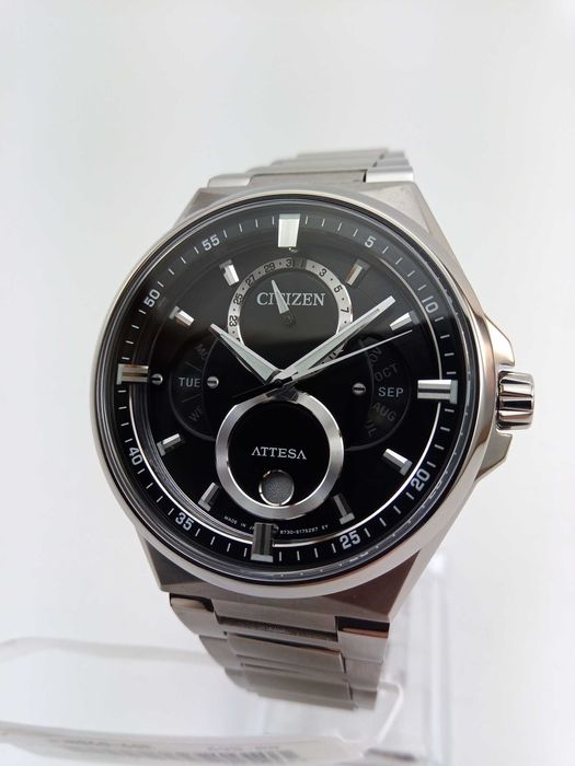 Титановые часы лунник Citizen Eco-Drive BU0060-68E, сапфир, Japan Made
