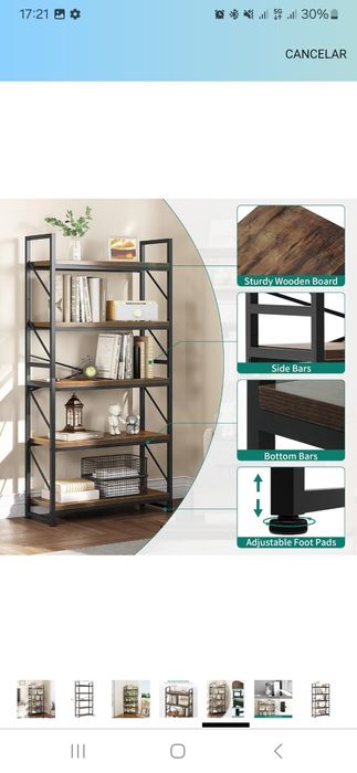 NOVO - Livraria de 5 níveis, estante industrial