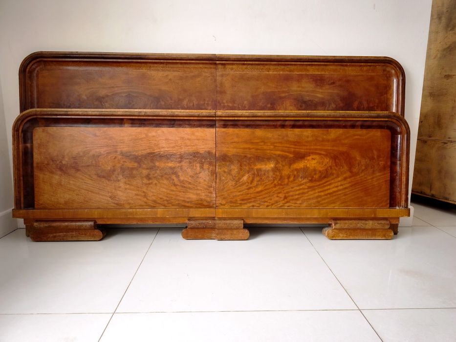 Łóżko Art Dèco lata 20/30 XXw. Krakowskie rzemiosło