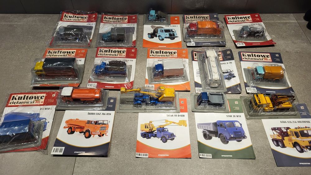 Kultowe ciężarówki deagostini 1:43 hachette modele nakladaky kamioni star jelcz skoda tatra raba ził csepel mercedes liaz
