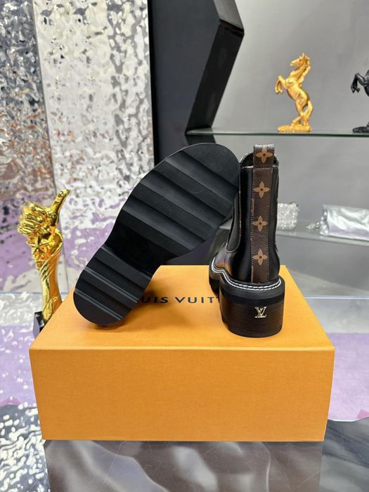 Botki Louis Vuitton black leather