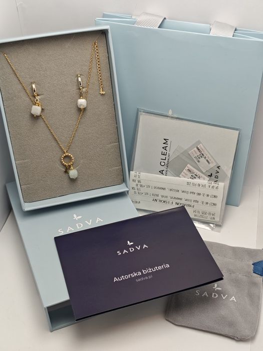 Komplet biżuterii Sadva srebro 925 z akwamarynem