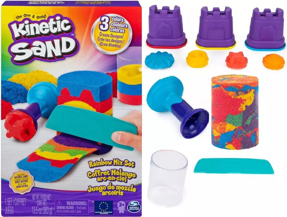 Kinetic Sand. Zestaw tęczowych narzędzi. Nowy Produkt